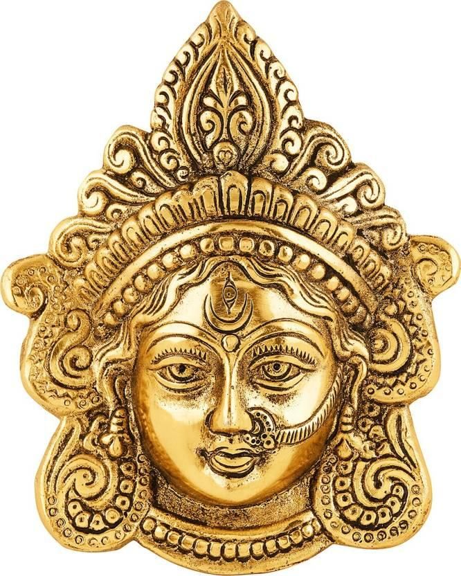 Ambika Durga Face Wall Hanging Gold Plated