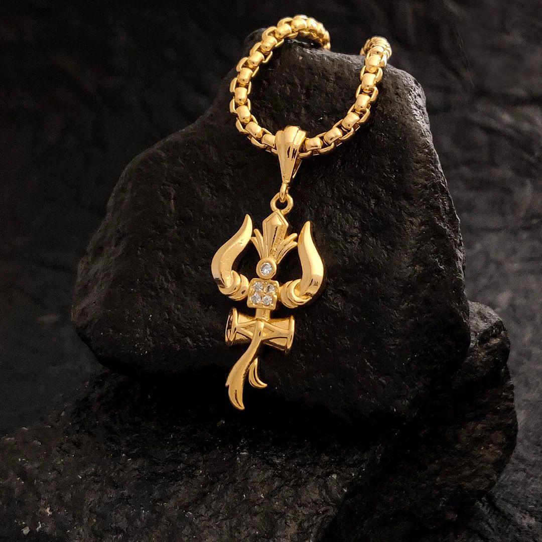 Trishul Necklace- Gold Plated