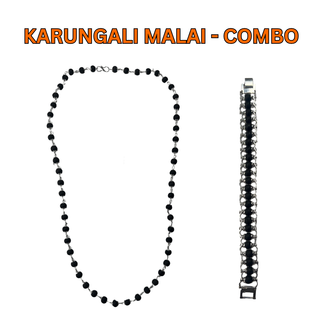 Karungali Malai Combo - Silver Plated - Buy 1 Get 1 Free