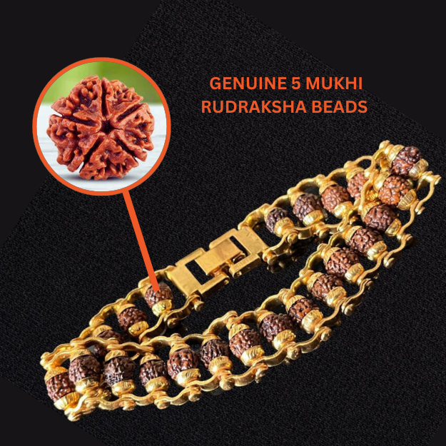 Original Gold Plated Modern Rudraksha Bracelet