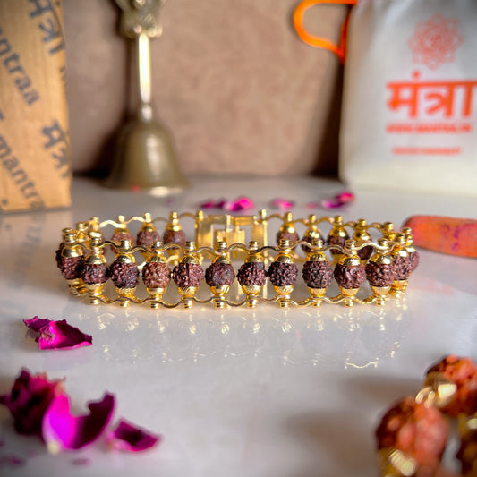 Original Gold Plated Modern Rudraksha Bracelet