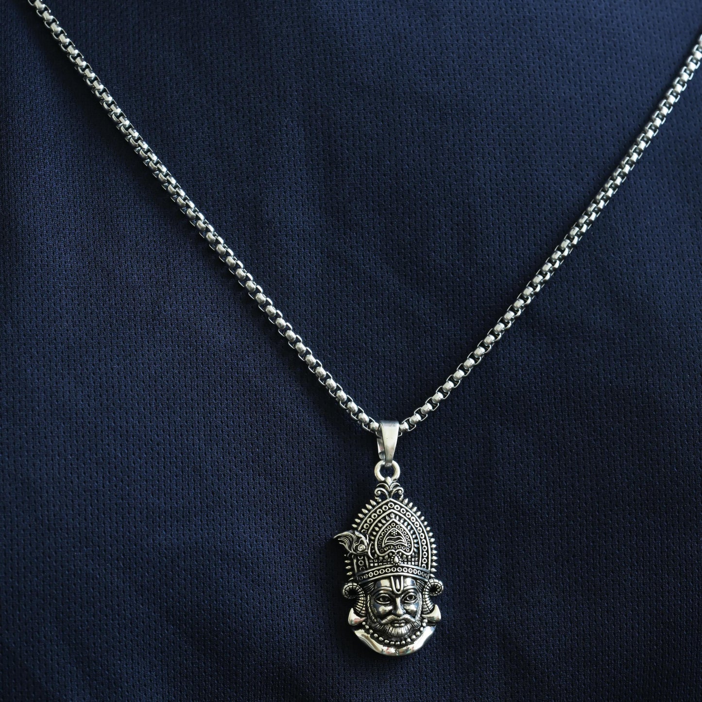 Khatu Shyam Baba Necklace-Silver Plated