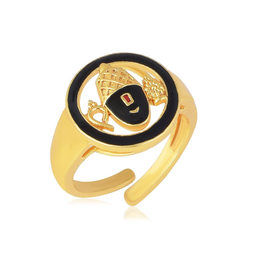 Balaji Golden Gold Plated Brass Ring