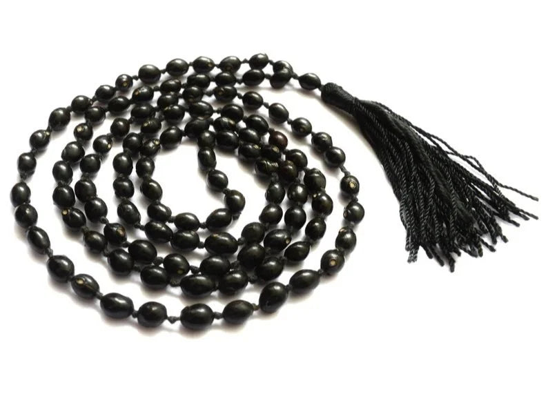 Wood Black Chirmi Seeds Mala - Original Black Gunja