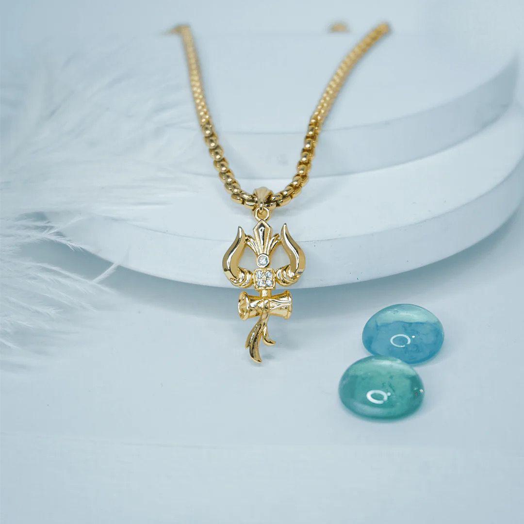 Trishul Necklace- Gold Plated