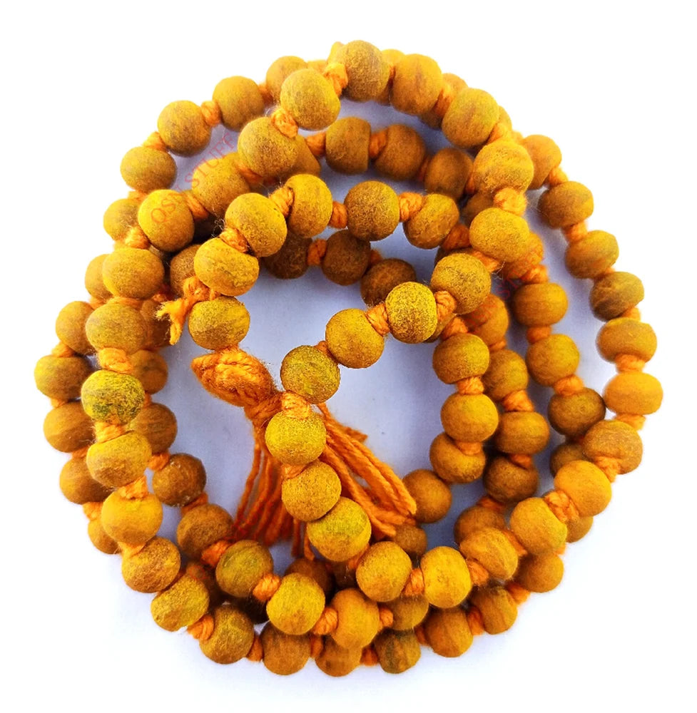 Yellow Pure Haldi Mala, Round