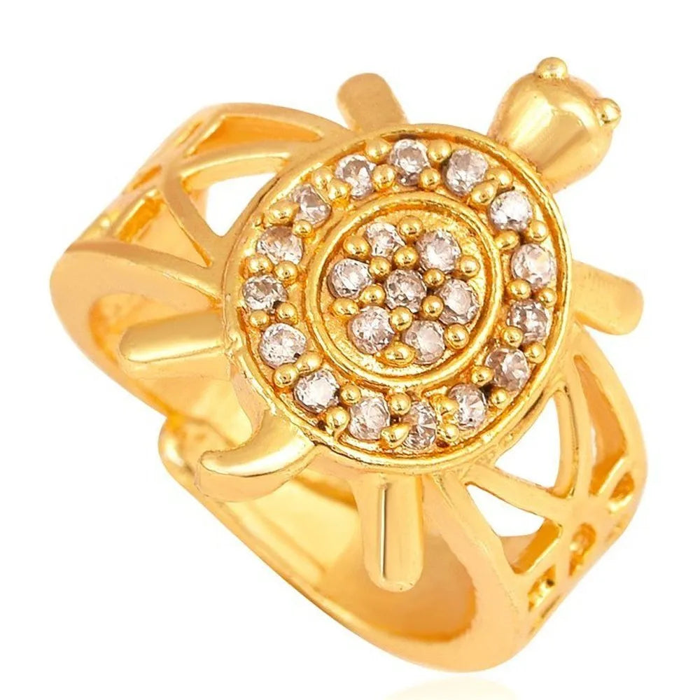 Turtle Gold Plated Brass Ring