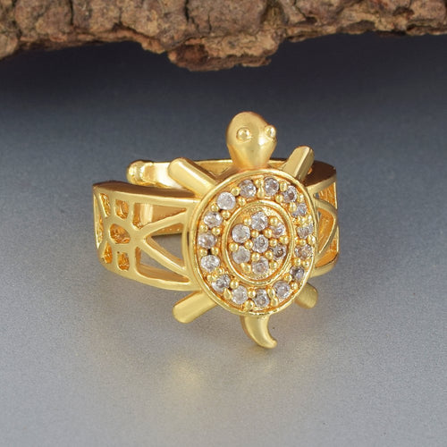 Turtle Gold Plated Brass Ring